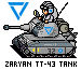Zaryan TT-43 Tank pixeled
