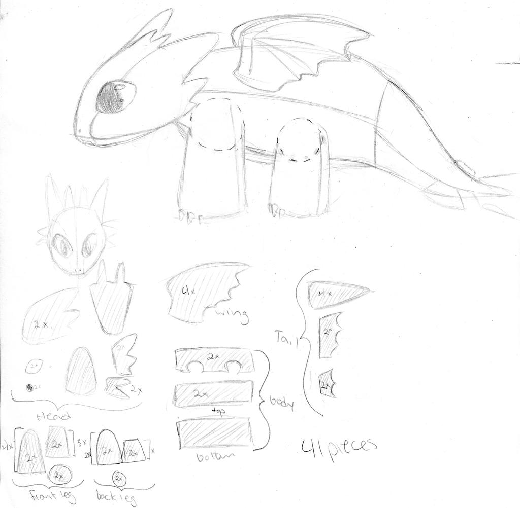 Stuffed Toothless And Pattern Layout by maybirdfan on DeviantArt