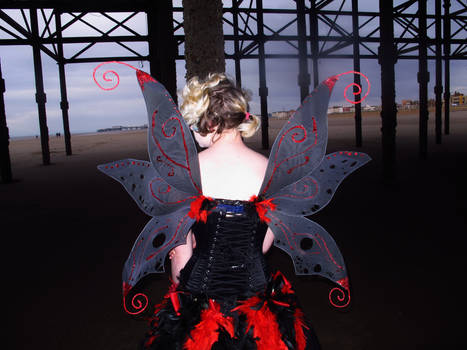 Red and Black Upcycled Faerie wings