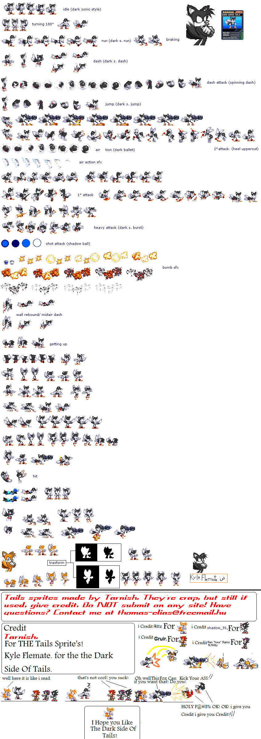 Super Tails sprites sheet v1 by DarkSeth644 on DeviantArt