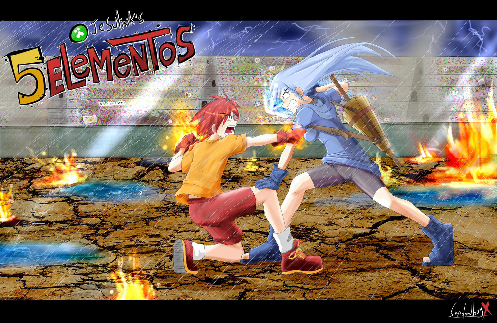 5 elementos kaji vs Lluvia