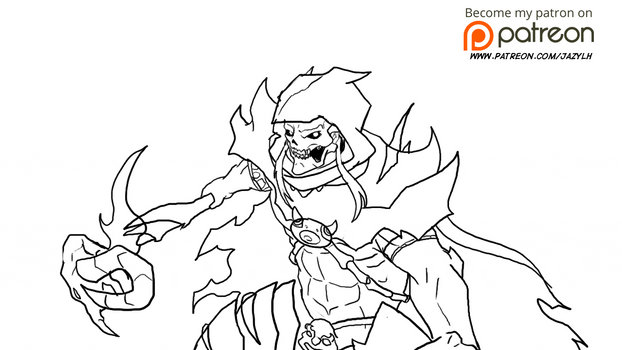 Skeletor Animation test - Linework