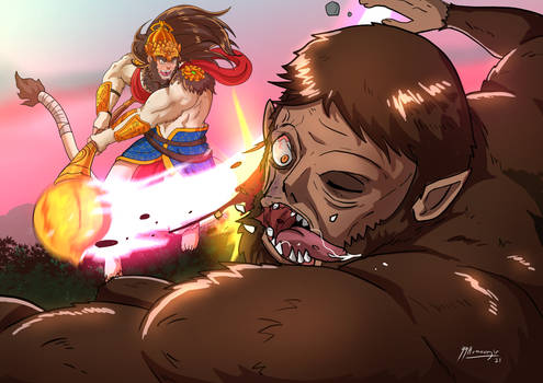 Anime X Mythology Hanuman Vs Beast Titan
