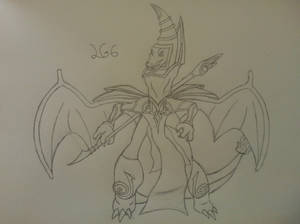 Charizard - Dark Magicain Cross Sketch