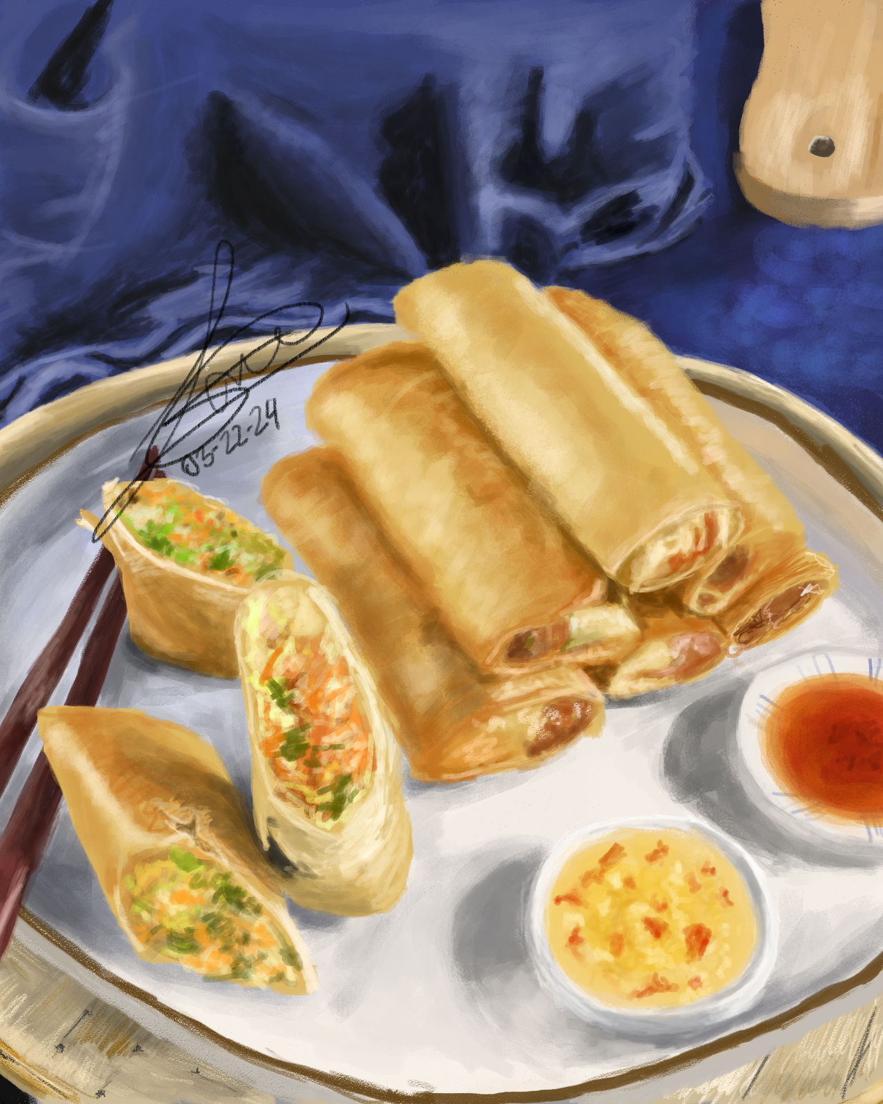 Traditional Digital Art, Spring Rolls by FiresrosesOficial on DeviantArt