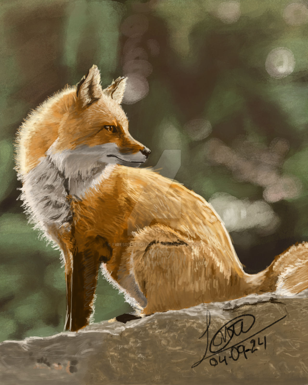Traditional Digital Art, Red Fox. by FiresrosesOficial on DeviantArt