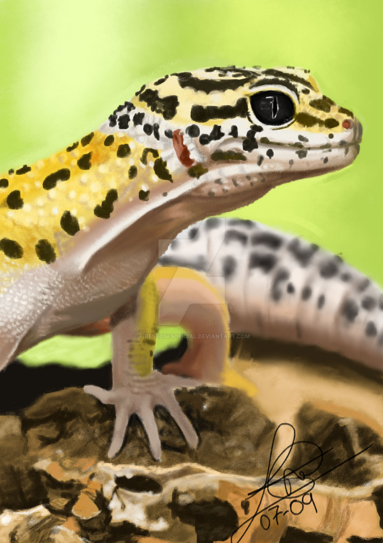 Gecko Deviantart Traditional Digital Art, Leopard Gecko by FiresrosesOficial on DeviantArt