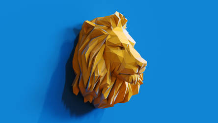 Lowpoly Lion Head Pendant 3D print model by doubleagent2005