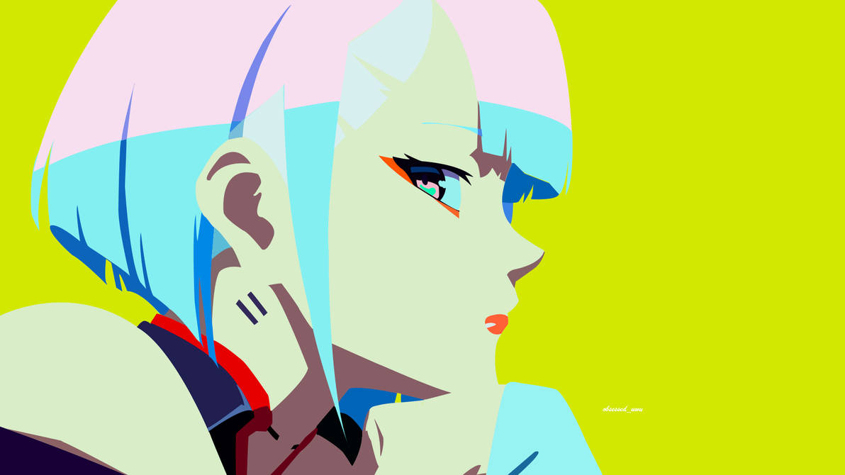 Lucy Cyberpunk Minimalist Wallpaper by obsessed-uwu on DeviantArt
