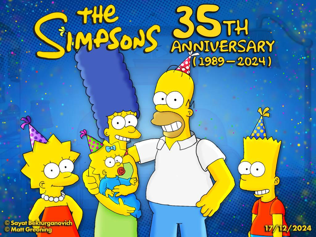 Sam Simpsons Deviantart The Simpsons 35th Anniversary (Fanart) by Sayat-Bekturganovich on ...