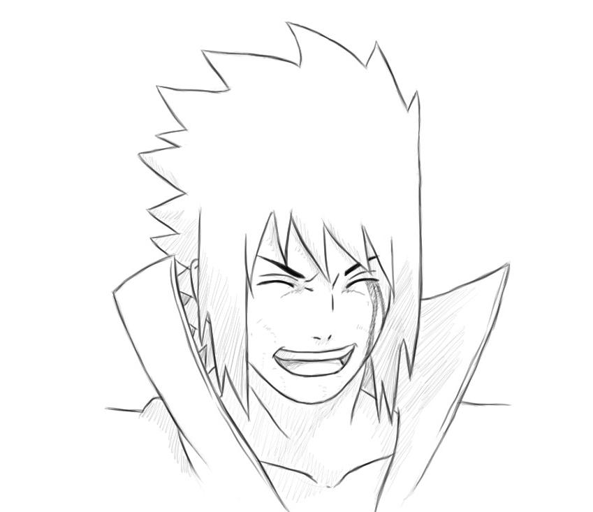 Sasuke is laughing x3