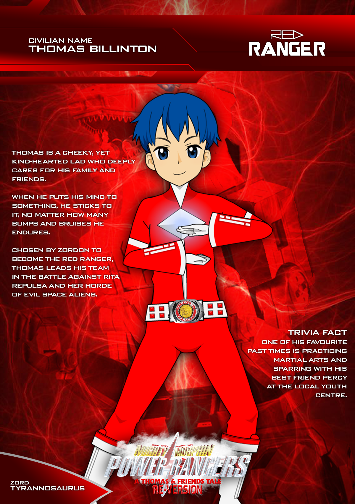 Power Ranger Card - Thomas/Red Ranger by DaveMan1000 on DeviantArt