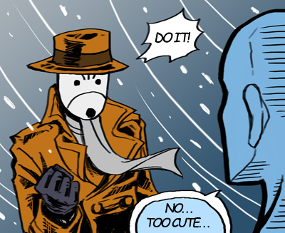 Rorschach faces Dr.Manhattan by Sibauchi on DeviantArt