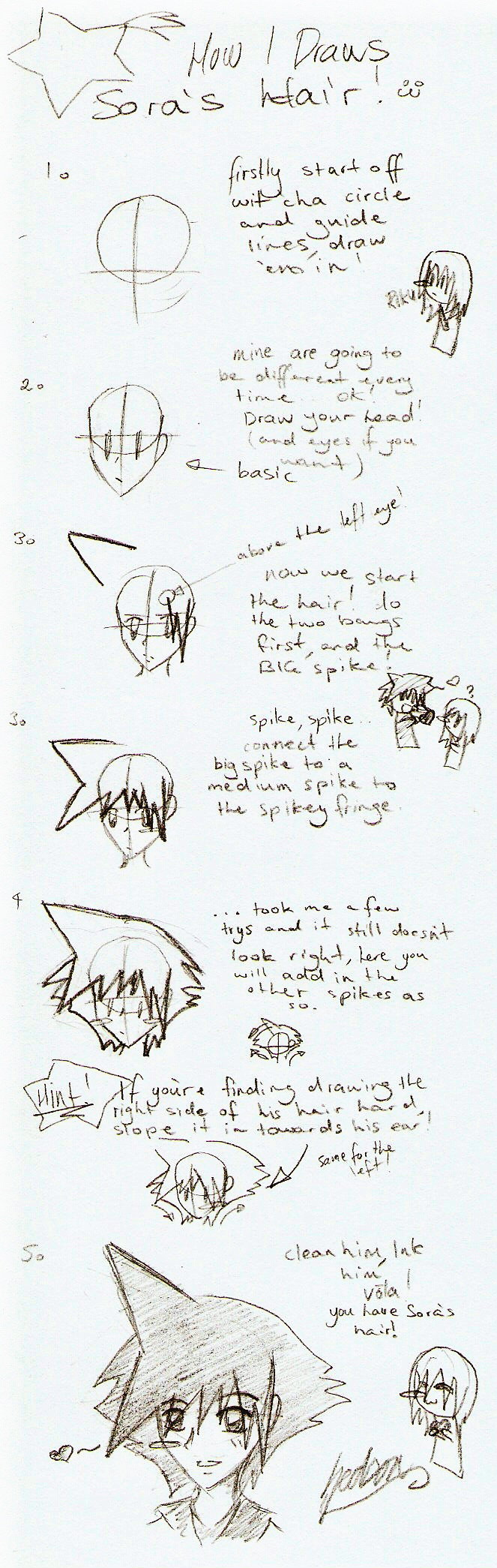 Tut: How To Draw Sora's Hair By Midisaya On Deviantart