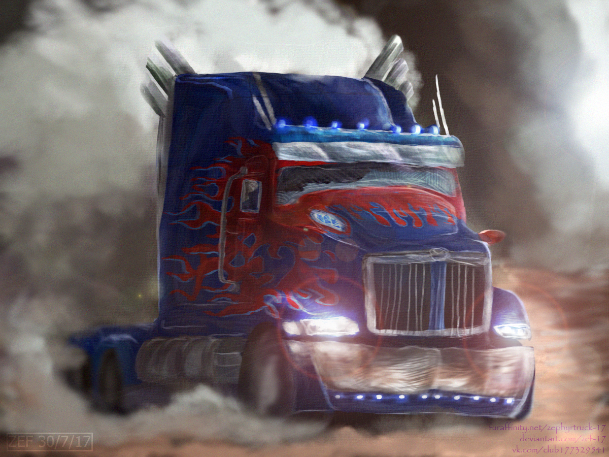 Truck Western Star (Optimus Prime) emits light by Zef-17 on DeviantArt