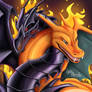 Charizard and Red Eyes Black Dragon