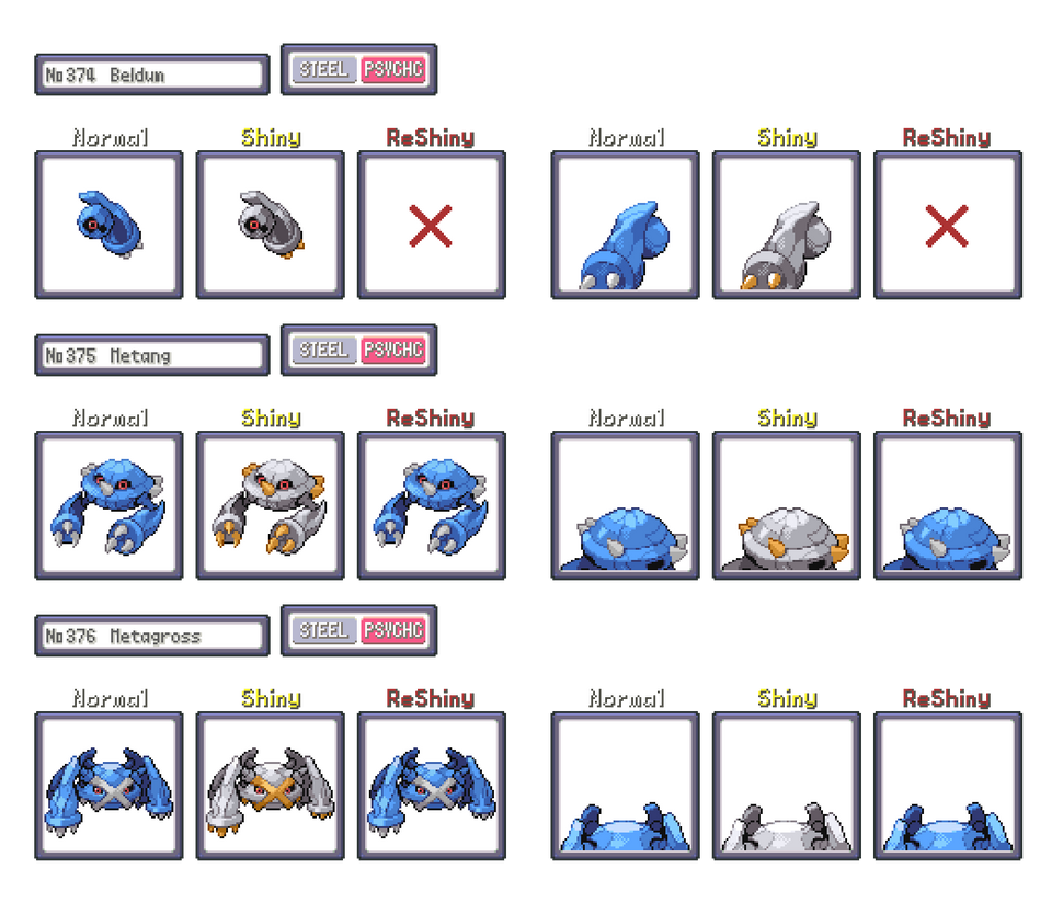 Beldom Shiny Shiny ReColour: Beldum line (gen 3) by ShinyDexProject on DeviantArt