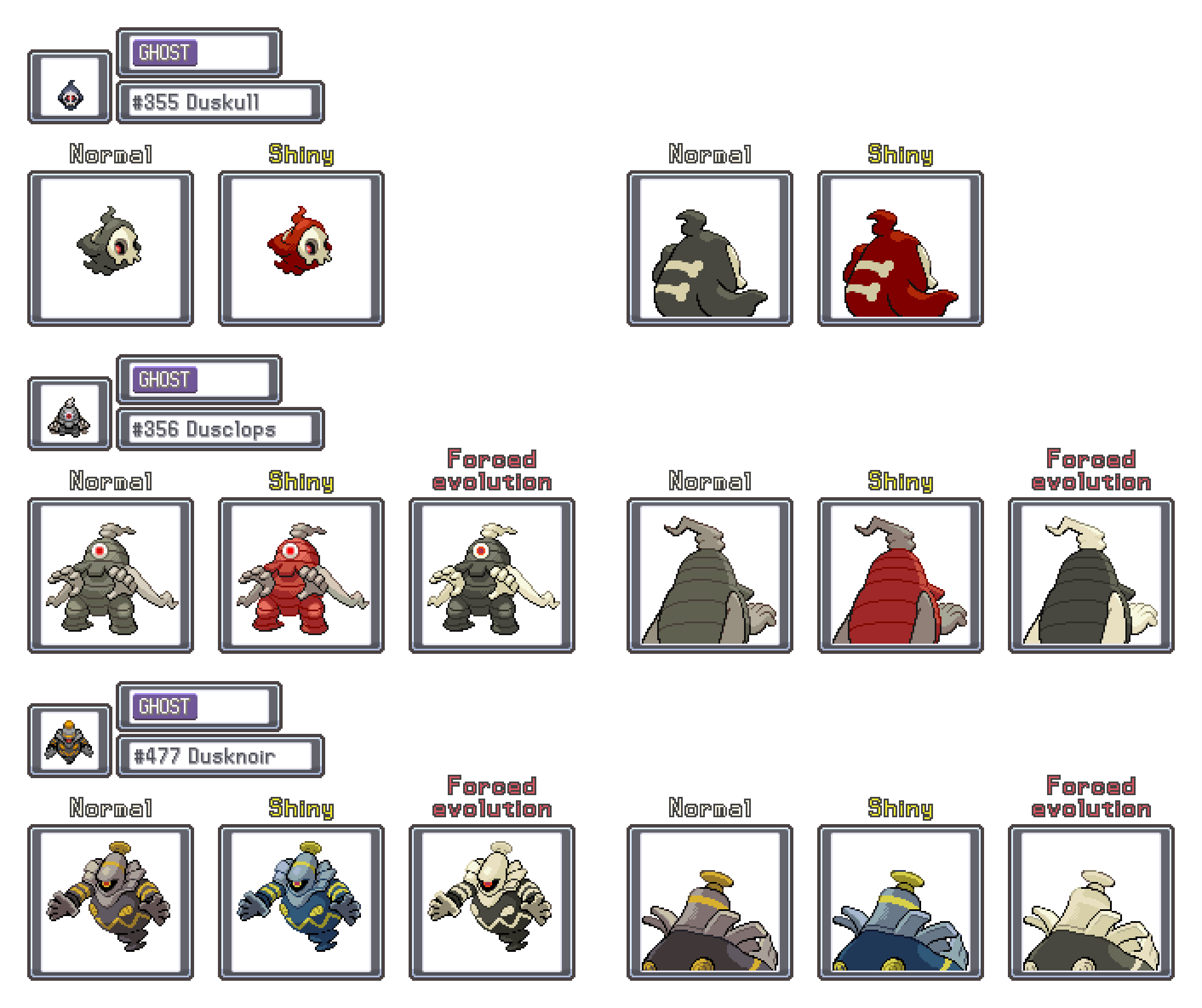 Duskel Evolution Tree Forced Evolution: Duskull line (gen 4) by ShinyDexProject on DeviantArt