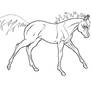 Stocky Filly Line Art