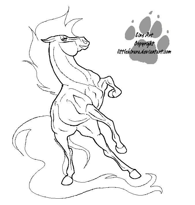 Fighting Mare Line Art