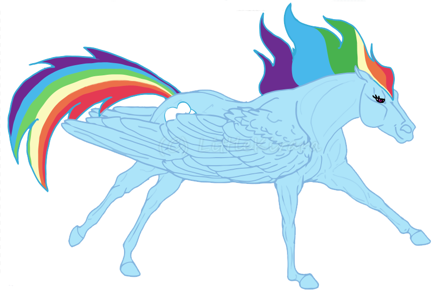 My Little Pony Rainbow Dash Horse Drawing, horse, horse, blue