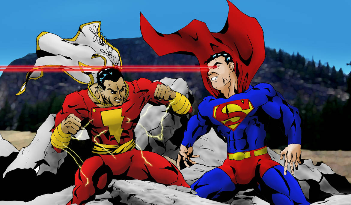 Captain Marvel vs Superman by jwientjes on DeviantArt
