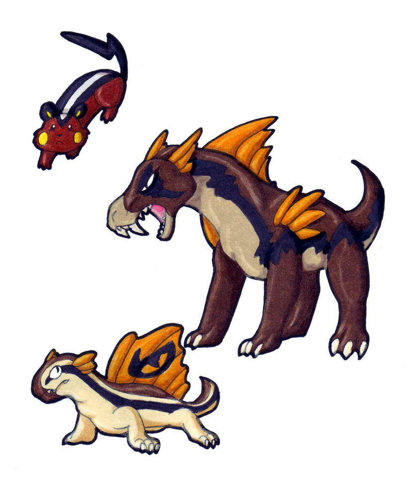 Fossil fakemon and a rodent by MichaelLlewr on DeviantArt
