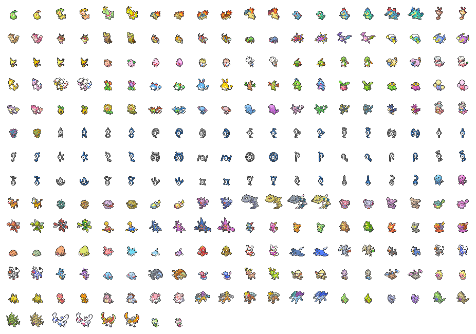 Pokémon Shiny-dex (list of shiny sprites)