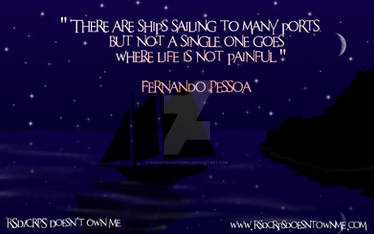 Ship on the water with Quote