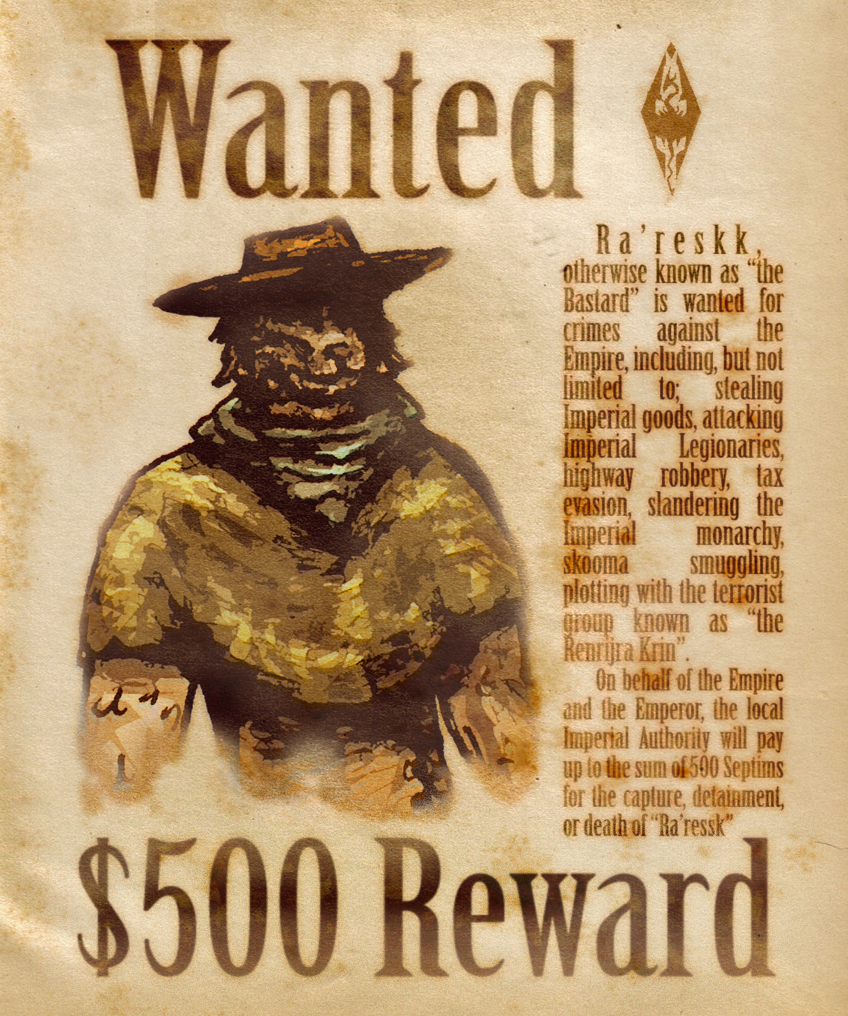 Wanted Poster: Ra'Reskk