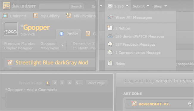deviantART-V7. darkGray Style
