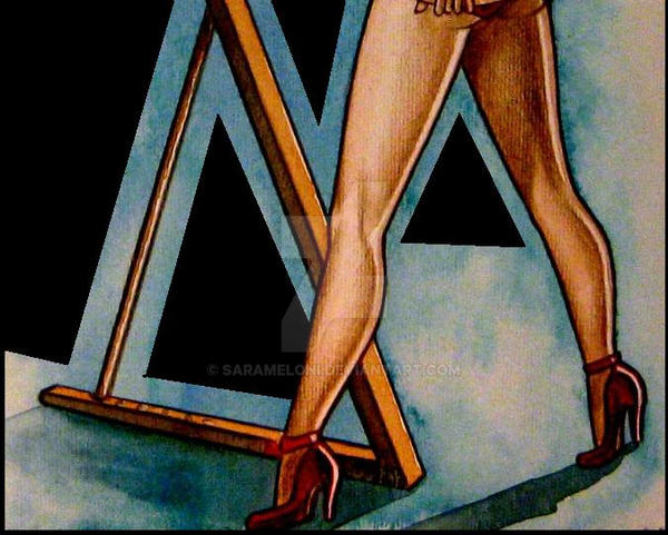 Woman's legs and triangles