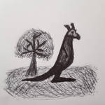 Roo in the park - pen doodle 26 Jul 2012