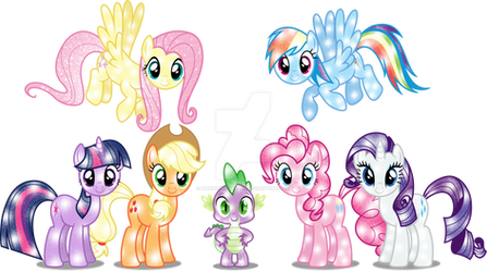 Mane 6 with Spike galaxy Style try out