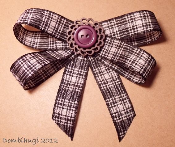 Checkered Button Brooch