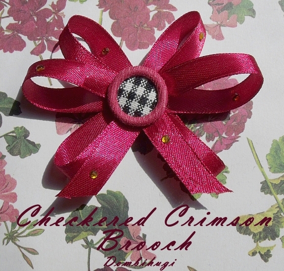 Checkered Crimson Brooch