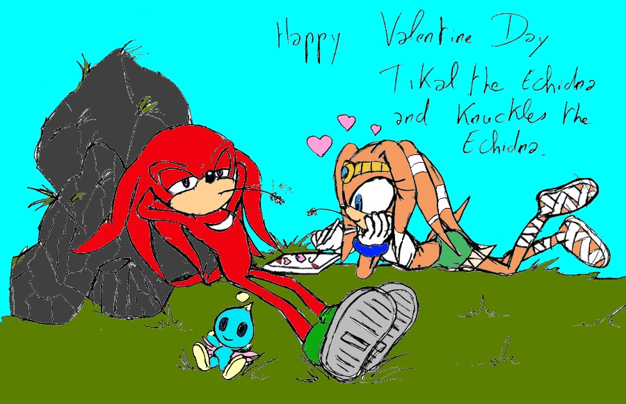 Knuxtikal Valentines- .:coloured:.