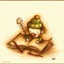Escribiendo sus memorias.