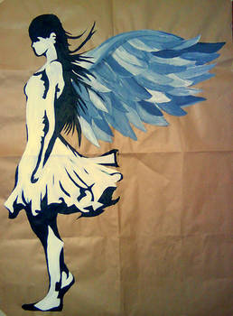 girl stencil + wings