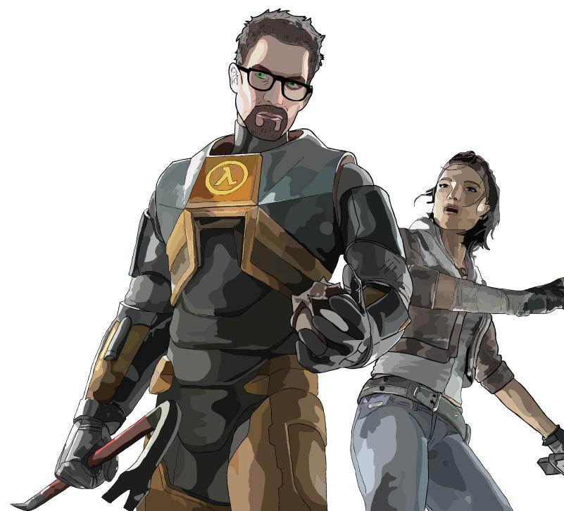 Gordon Freeman and Alyx Vance