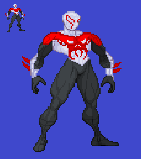 Spider-Man 2099 White Suit Sprite (attempt) by scott910 on DeviantArt