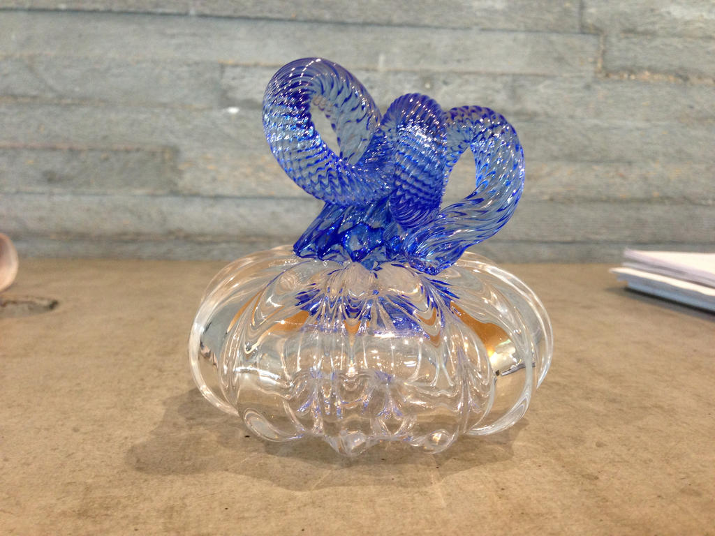 Blue-stemmed Glass Pumpkin by ccdigitgrl568