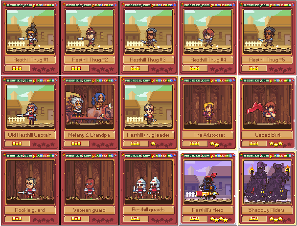 Resthill arc pixelcards: set 1 by Neoriceisgood