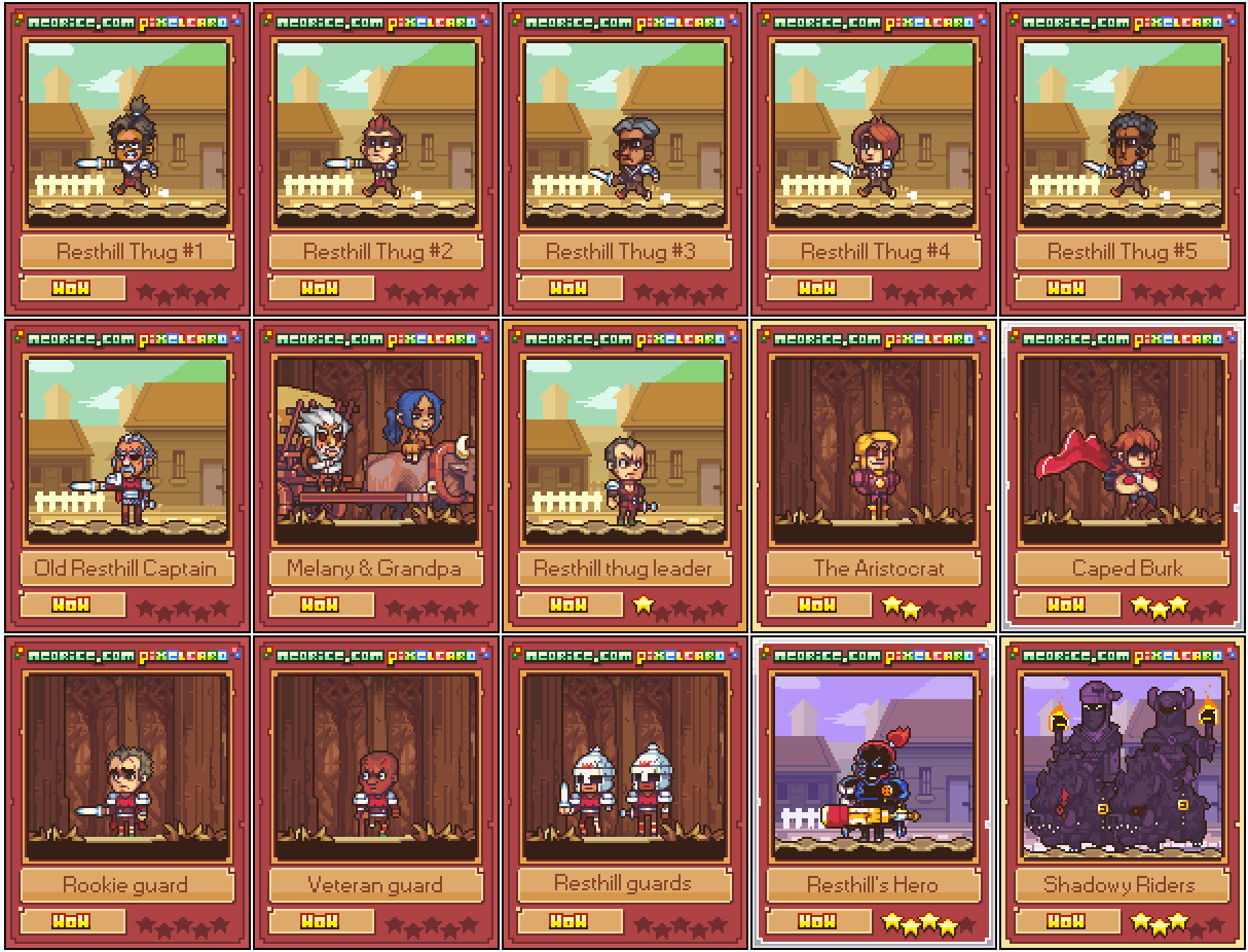 Resthill arc pixelcards: set 1 by Neoriceisgood