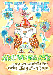 the 1st anniversary card