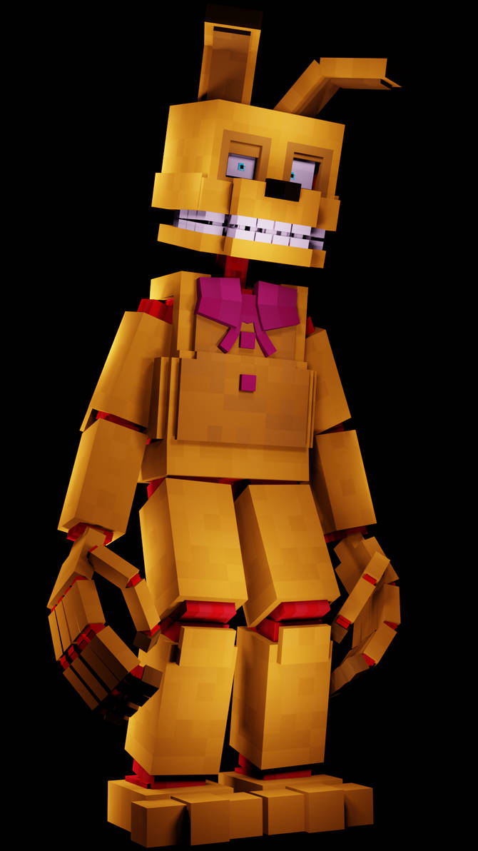 (BLENDER/FNaF) Minecraft ITP Springbonnie Render by unagami005DoesArt ...