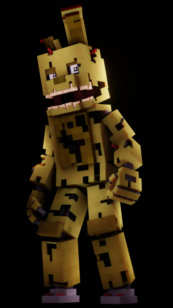 (BLENDER/FNaF) Minecraft Springtrap Render by unagami005DoesArt on ...
