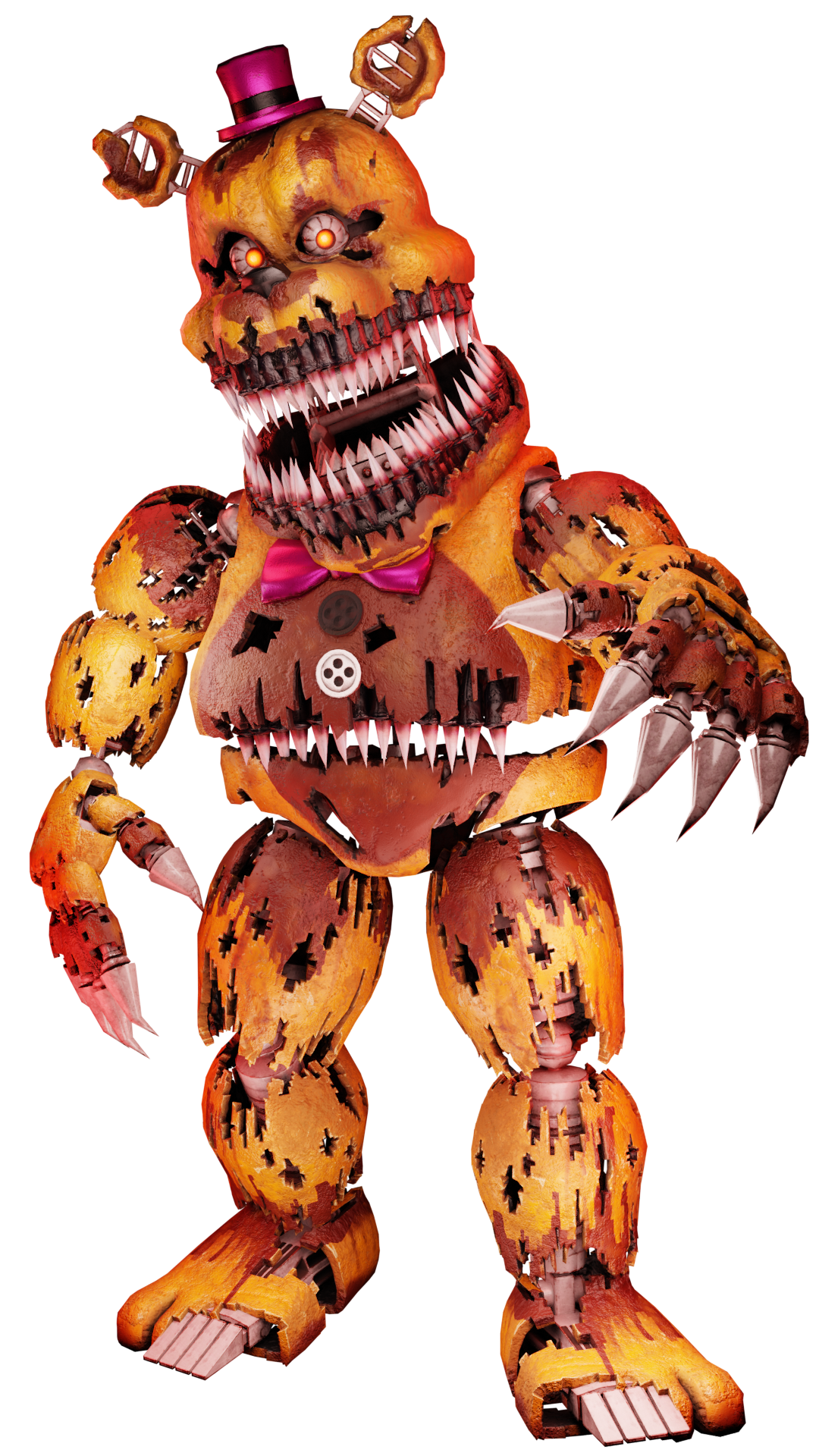 Nightmare Fredbear Character Render by TheUnbearable101 on DeviantArt