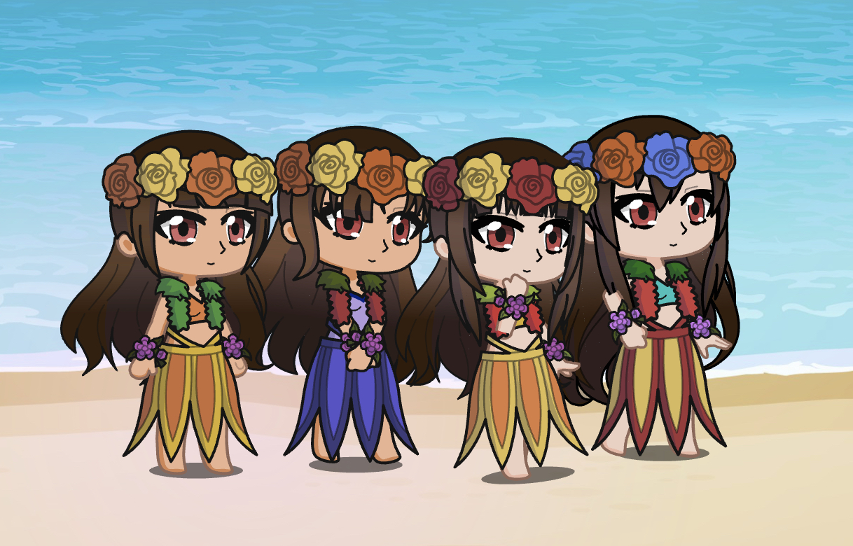 The Four Beautiful Hula Girls by stickschannel4gaming on DeviantArt