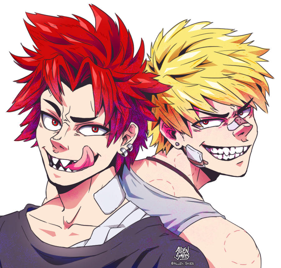 Kirishima and Bakugo by AllenSkies on DeviantArt